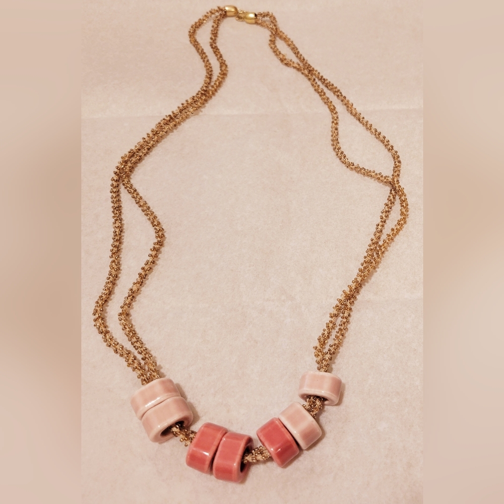 RARE Anthropologie Glass and Ceramic Beaded Necklace